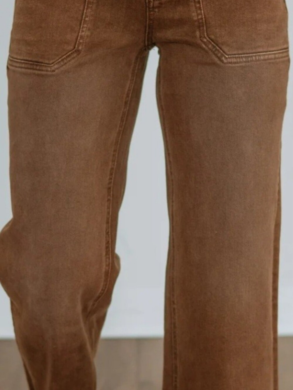 FLYING MONKEY High Rise, Slimmer Leg/Wide Cuff Brown Jeans, NWT/NIB, Sz 25🤎🤎🤎